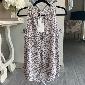 NWT Joie silk printed sleeveless blouse